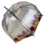 Оптом прозора парасоля-тростина з зображенням квітів, напівавтомат від фірми mario, 211