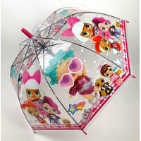 Детский зонт-трость, полуавтомат "LOL / ЛОЛ" от Rain Proof, с красной ручкой, 0269-3