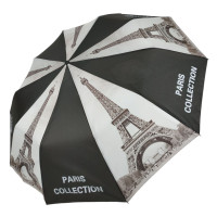 Женский складной зонт полуавтомат "Paris" от Feeling Rain, черно-серый, FR0516-4