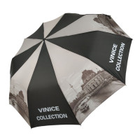 Женский складной зонт полуавтомат "Vinice" от Feeling Rain, черно-серый, FR0516-6