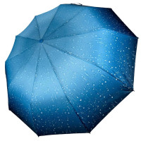 Женский зонт полуавтомат с принтом капель от Bellissimo, антиветер, голубой М0627-5