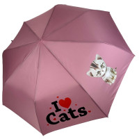 Дитяча складана парасоля для дівчаток і хлопчиків на 8 спиць "I♥Cats" з котиком від Toprain, ніжно-рожевий 02089-8