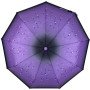 Жіноча напівавтоматична парасоля на 9 спиць від Susino з принтом крапель, бузковий, 03089-5